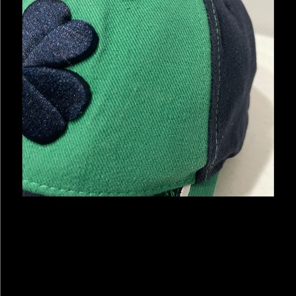 Notre Dame large clover logo baseball cap Adult size. Navy and green. - Picture 4 of 8